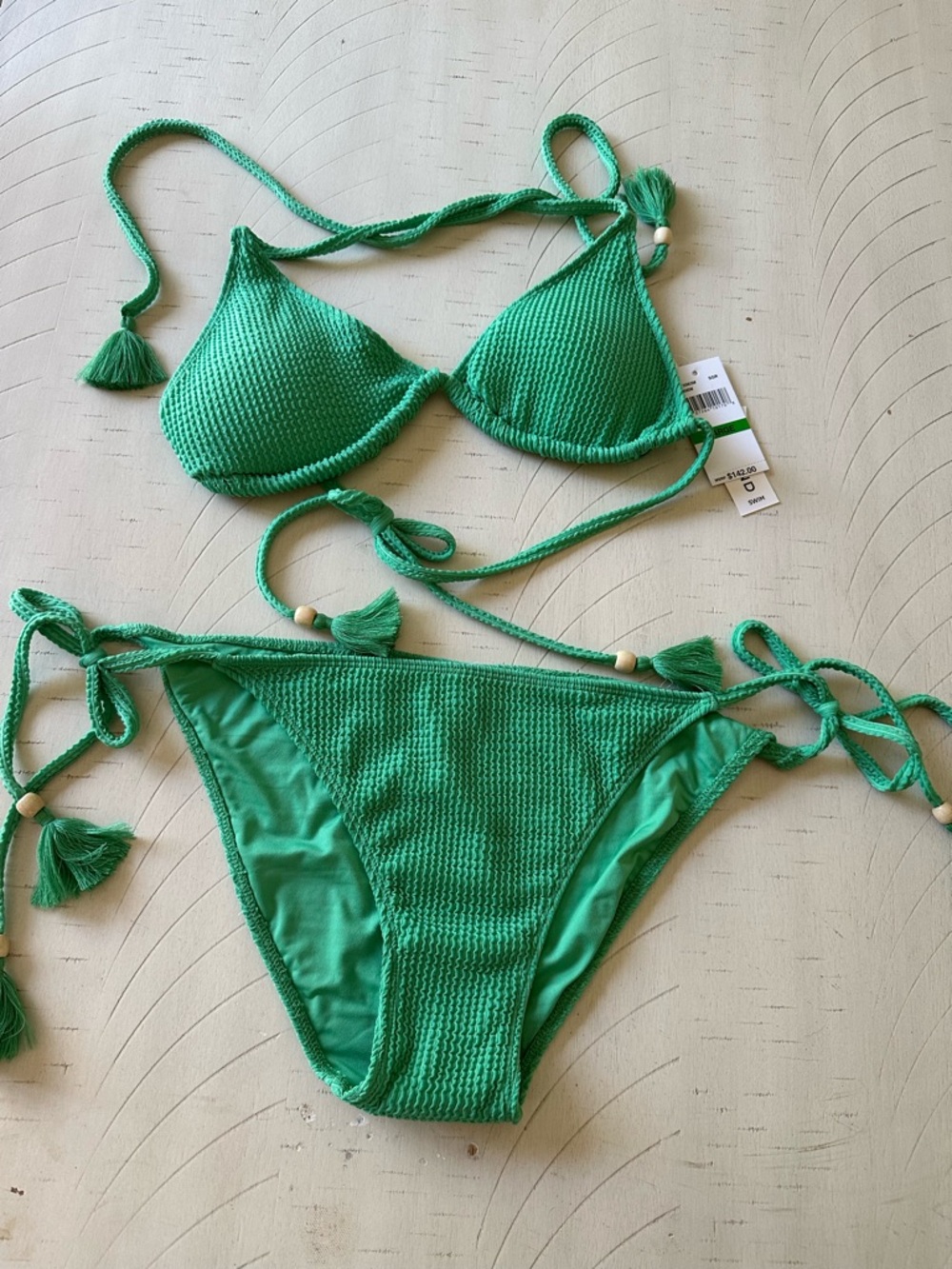 Lucky Brand Green Textured Bikini